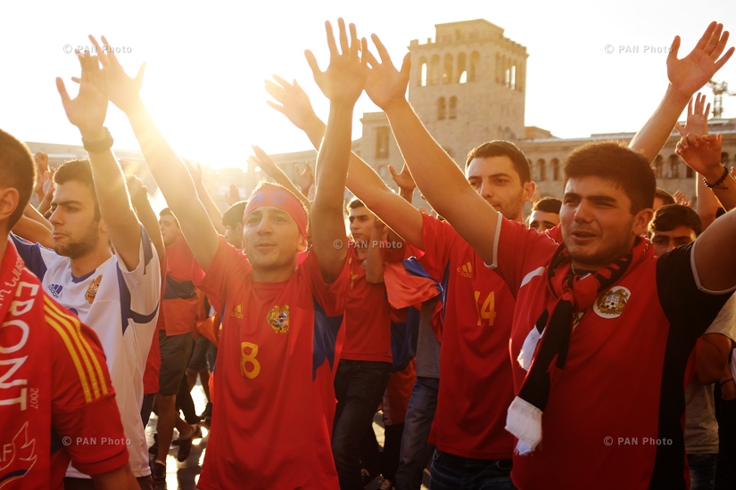 Fans before Armenia vs. Denmark football match: Euro 2016 Qualifying