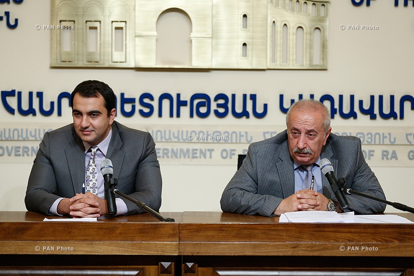 Press conference of Deputy Minister of Energy and Natural Resources of Armenia Hayk Harutyunyan and director of National Centre for Legislative Regulations Armen Yeghiazaryan