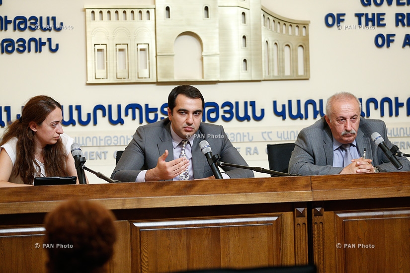 Press conference of Deputy Minister of Energy and Natural Resources of Armenia Hayk Harutyunyan and director of National Centre for Legislative Regulations Armen Yeghiazaryan