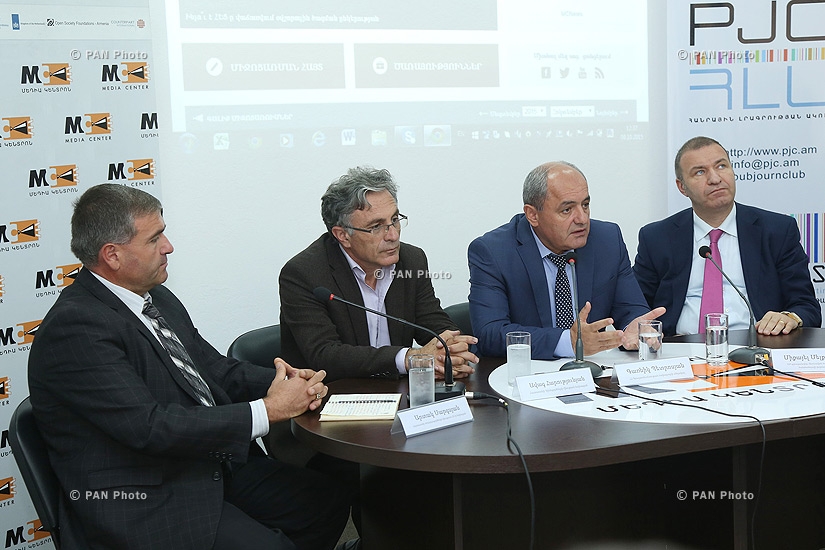 Пресс-конференция Гарника Петросяна, Авага Арутюняна, Микаела Мелкумяна и Артака Саргсяна