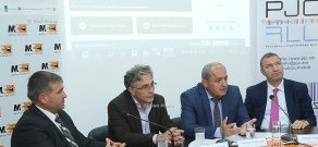 Пресс-конференция Гарника Петросяна, Авага Арутюняна, Микаела Мелкумяна и Артака Саргсяна