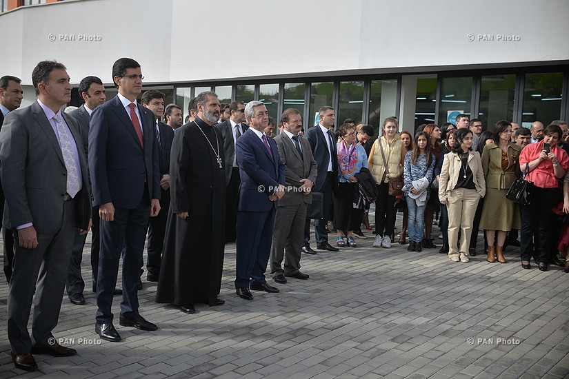 Открытие первого в Армении фаблаба (мастерская-лаборатория) и церемония закладки нового корпуса средней школы «Айб»