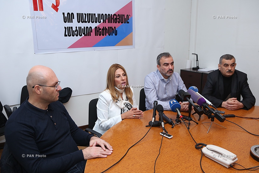 «Նոր Հայաստան» հանրային փրկության ճակատի «Ընդդիմության միասնական շտաբ»-ի անդամների մամուլի ասուլիսը