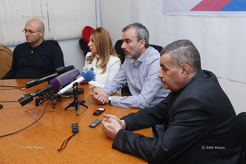 «Նոր Հայաստան» հանրային փրկության ճակատի «Ընդդիմության միասնական շտաբ»-ի անդամների մամուլի ասուլիսը