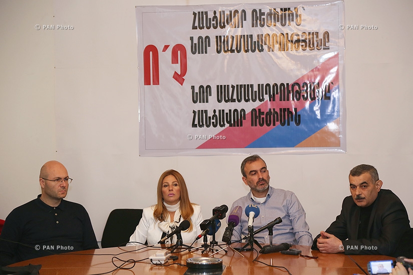 «Նոր Հայաստան» հանրային փրկության ճակատի «Ընդդիմության միասնական շտաբ»-ի անդամների մամուլի ասուլիսը