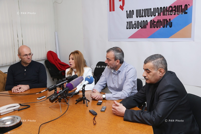 «Նոր Հայաստան» հանրային փրկության ճակատի «Ընդդիմության միասնական շտաբ»-ի անդամների մամուլի ասուլիսը