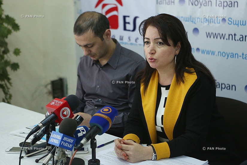 Քաղաքագետ, «Չեք անցկացնի» ախաձեռնության անդամ Արմեն Գրիգորյանի և «Թրանսփարենսի ինթերնեշնլ» հասարակական կազմակերպության իրավախորհրդատու Հերիքնազ Տիգրանյանի մամուլի ասուլիսը