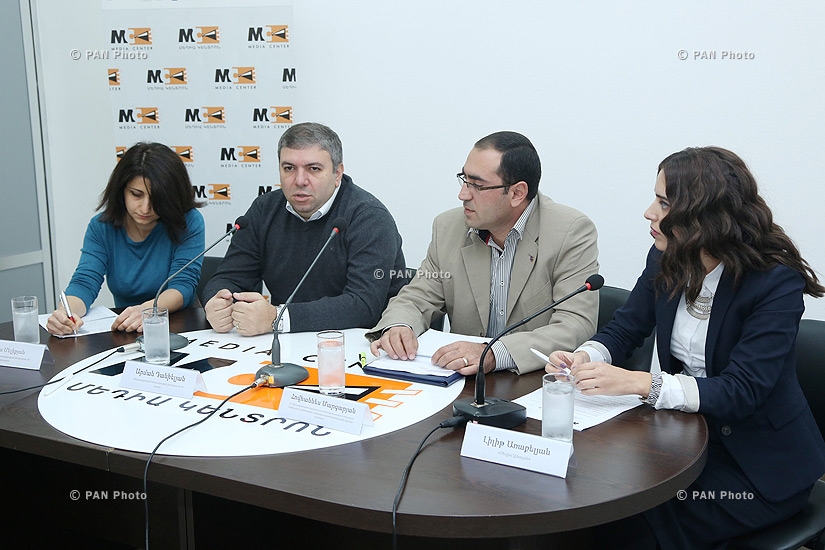 Press conference of Anna Melikyan, Arman Danielyan and Hovhannes Margaryan