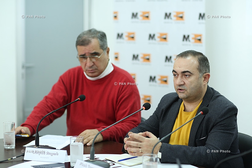 Press conference of Heritage party MP Tevan Poghosyan and politicians Suren Zolyan and Hrant Melik-Shahnazaryan