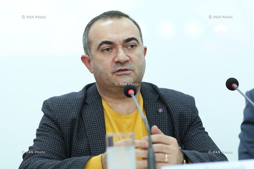 Press conference of Heritage party MP Tevan Poghosyan and politicians Suren Zolyan and Hrant Melik-Shahnazaryan