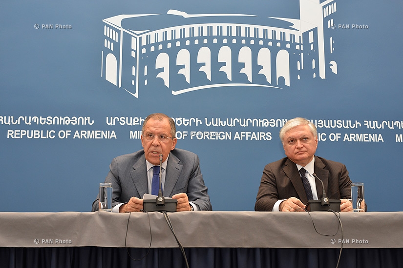 Joint press conference of Foreign Minister of Armenia Edward Nalbandyan and  Foreign Minister of Russia Sergey Lavrov