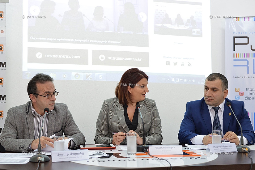 Press conference of the head of Passport and Visa Department of RA Police Mnacakan Bichakhchyan and Chairman of Helsinki Citizens' Assembly – Vanadzor Artur Sakunts