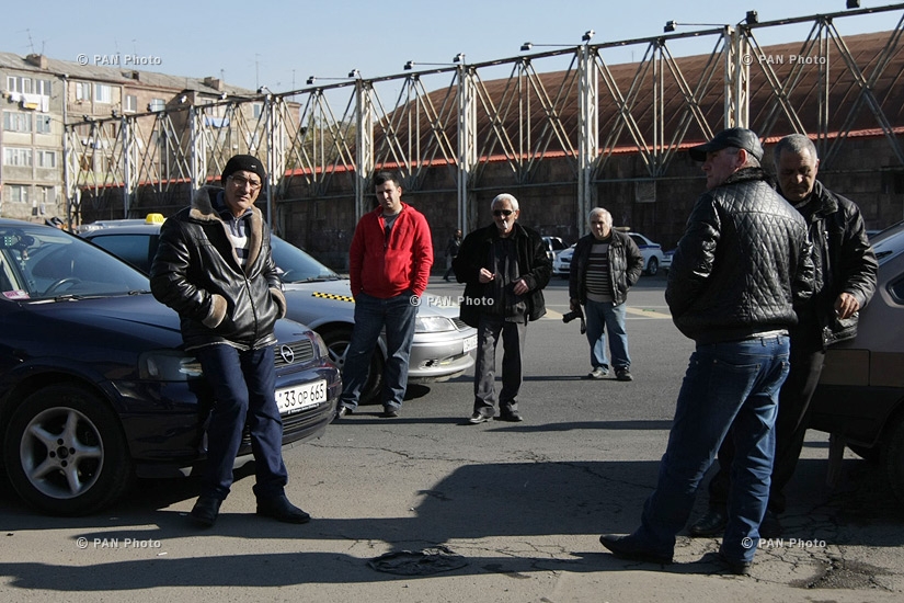 Taxi drivers hold motor portest demanding systemic reforms in the transport sector in Armenia