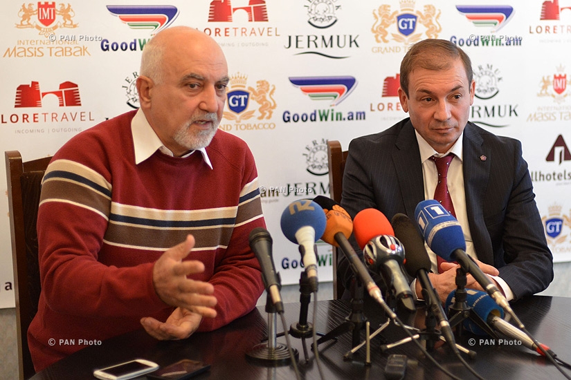 Press conference of National Self Determination Union's leader Paruyr Hayrikyan and RPA member Artak Davtyan