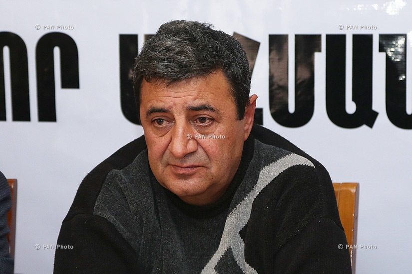 Press conference of the painter, freedom fighter Nikol Aghababyan, scientist Harutyun Karapetyan and playwright, culturologist Khachik Chalikyan