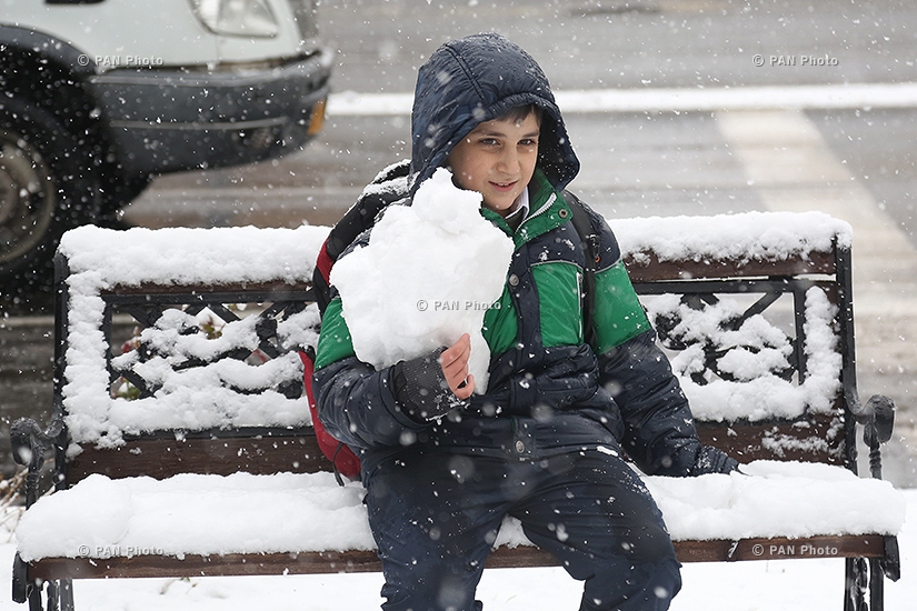 First snow in Yerevan