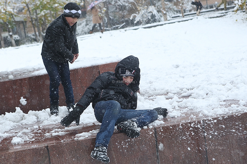 First snow in Yerevan