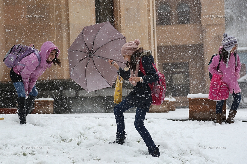 First snow in Yerevan