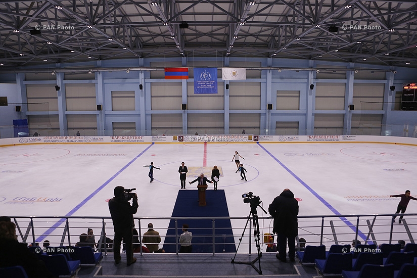 Opening of Yerevan youth sport school of figure skating and ice-hockey after Irina Rodnina