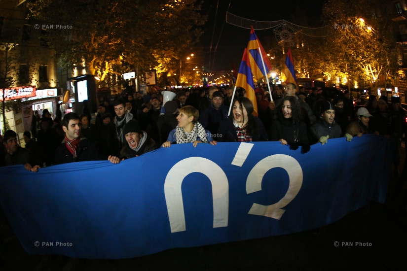 “New Armenia” Public Salvation Front's rally against constitutional amendments: Day 7