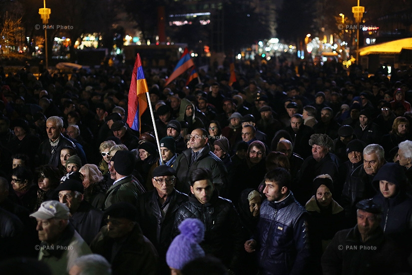 “New Armenia” Public Salvation Front's rally against constitutional amendments: Day 7