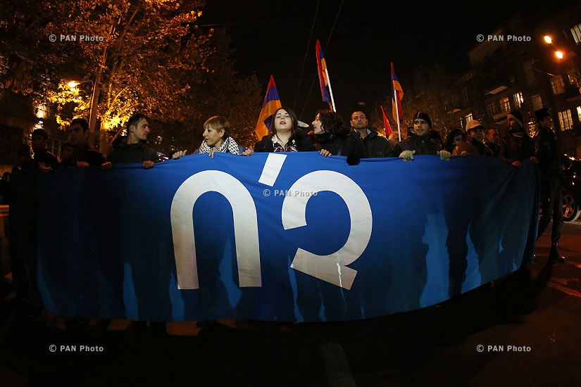 “New Armenia” Public Salvation Front's rally against constitutional amendments: Day 7