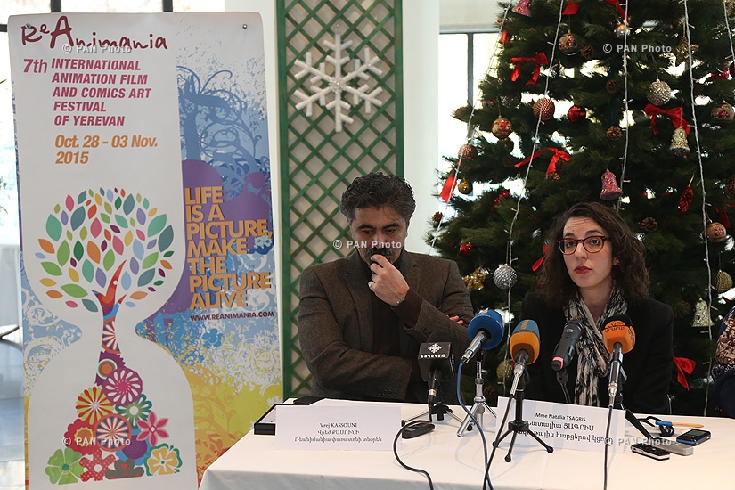 Joint press conference of French Embassy Cultural Attache Mrs. Natalia Tsagris and founding director of ReAnimania IAFFY Vrej Kassouny