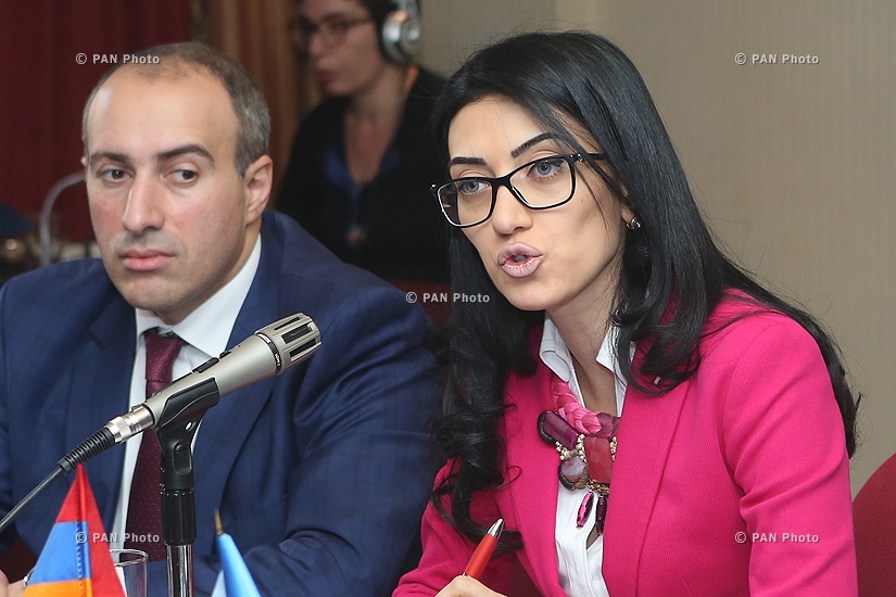 RA Minister of Justice Arpine Hovhannisyan and UN Children's Fund representative Tanya Radochai attend first session of 'Minors' Justice Council' 
