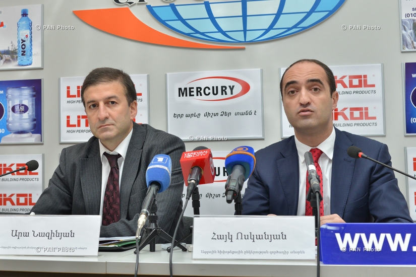 Press conference of the Executive director of the 'National Mortgage Company' Hayk Voskanyan and head of the 'National Social Housing Association' Fund Ara Nazinyan