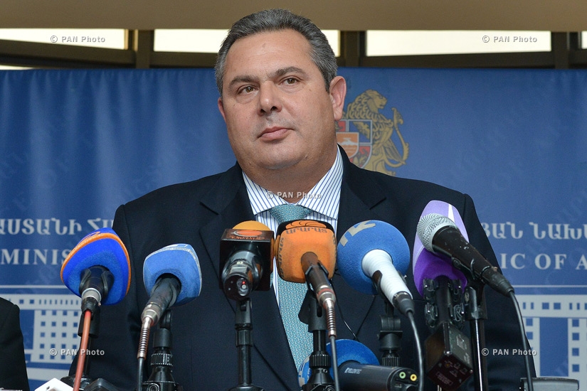 Official welcoming ceremony for Greek Defense Minister Panos Kammenos