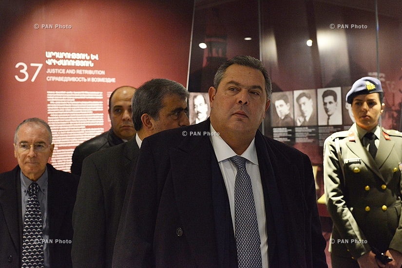 Greek Defense Minister Panos Kammenos visits Tsitsernakaberd Memorial and Armenian Genocide Museum-Institute