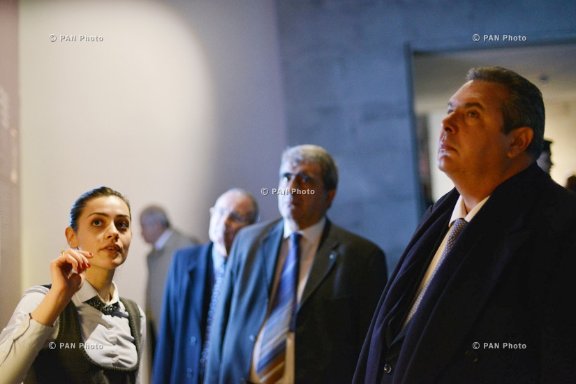 Greek Defense Minister Panos Kammenos visits Tsitsernakaberd Memorial and Armenian Genocide Museum-Institute