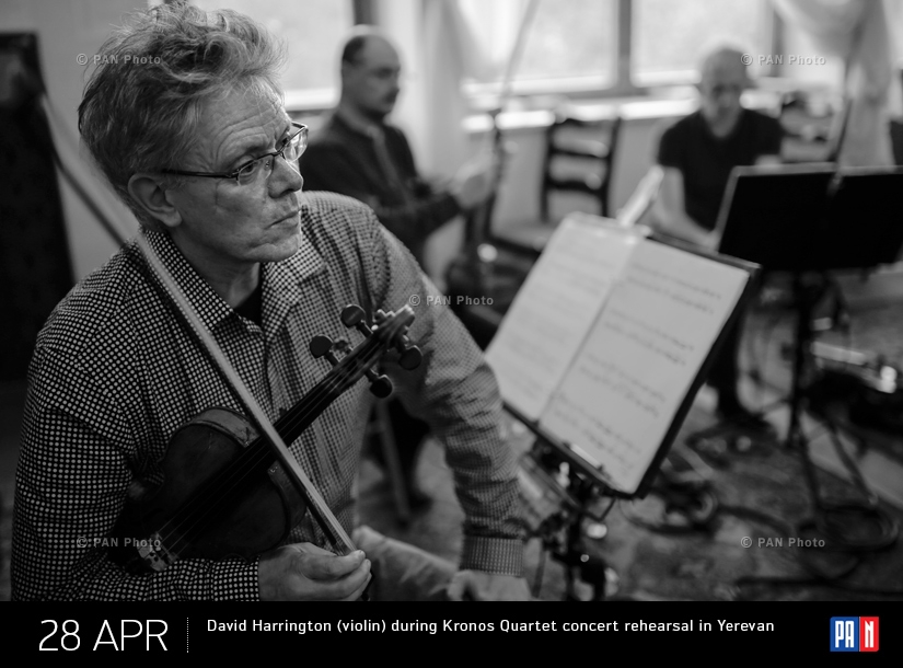 David Harrington (violin) during Kronos Quartet concert rehearsal in Yerevan
