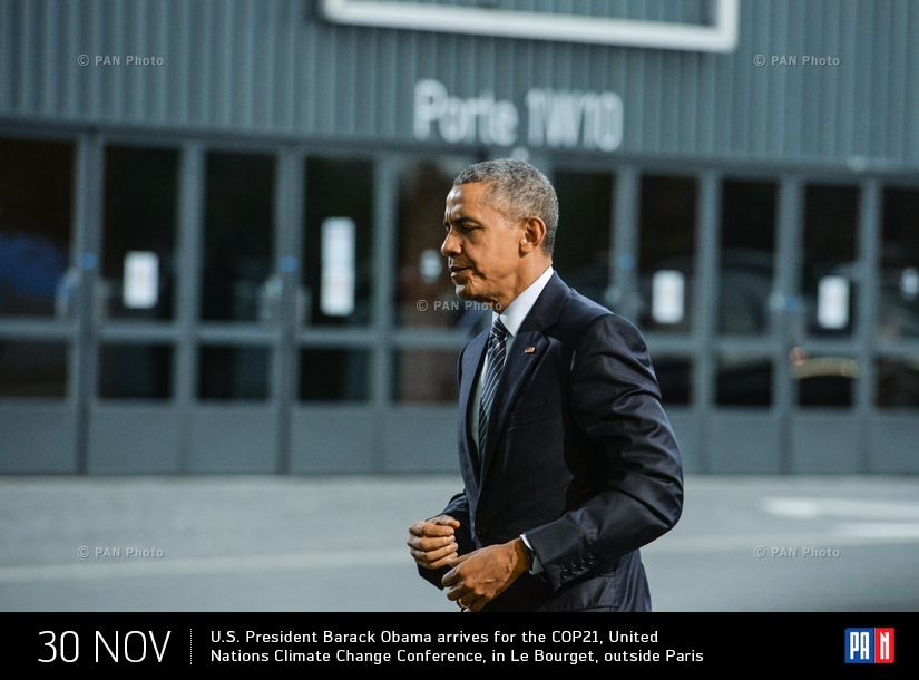 ԱՄՆ նախագահ Բարաք Օբաման ՄԱԿ-ի «Կլիմայի փոփոխության մասին» շրջանակային կոնվենցիայի կողմ երկրների համաժողովում. Փարիզ, Ֆրանսիա