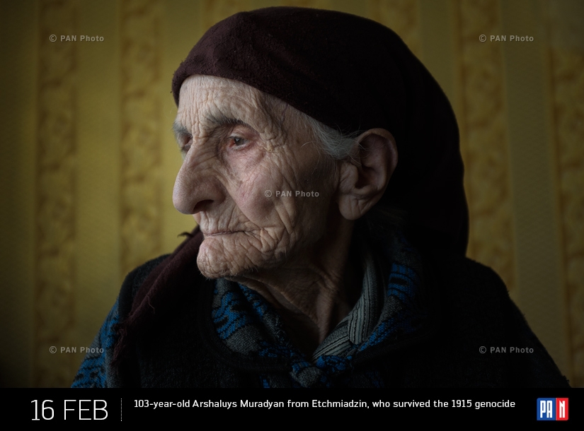 103- year- old Arshaluys Muradyan from Etchmiadzin, who survived the 1915 genocide