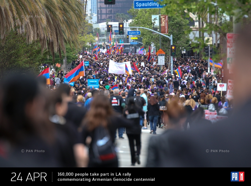 В ознаменование 100-летия Геноцида армян в Лос-Анджелесе состоялось «Шествие справедливости» с участием 160,000 человек