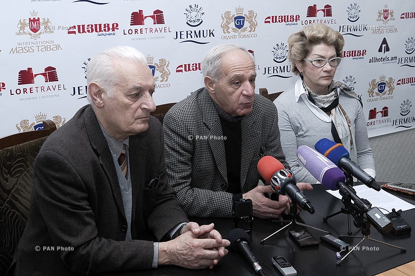 Пресс-конференция главы Союза архитекторов Армении Мкртича Минасяна, архитекторов Анаит Тарханян и Сашура Калашяна