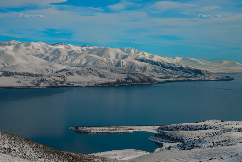 Armenian landscapes: Artanish Mountain and Lake Sevan, Gegharkunik Province 