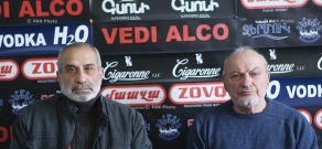 Press conference of artist Haghtanak Shahumyan and sculptor Levon Tokmajyan