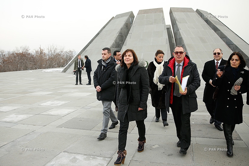 French Secretary of State for Development and Francophonie Annick Girardin visits Tsitsernakaberd Memorial and Armenian Genocide Museum-Institute
