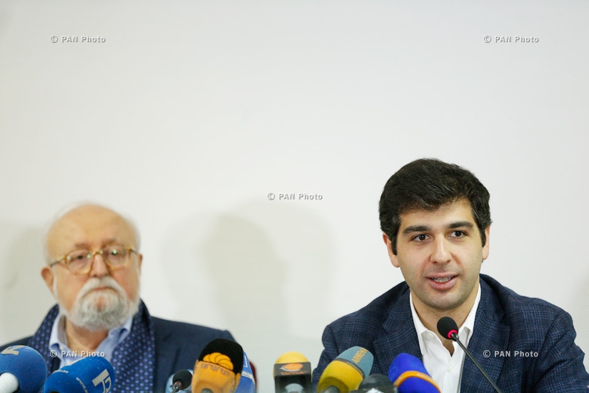 Press conference of Polish composer Krzysztof Penderecki and chief conductor of State Youth Orchestra of Armenia Sergey Smbatyan