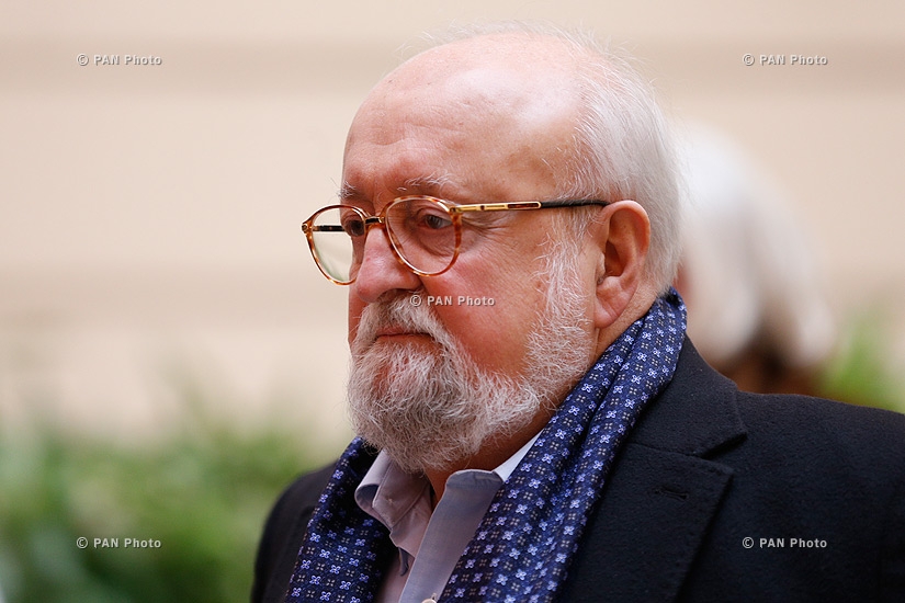 Press conference of Polish composer Krzysztof Penderecki and chief conductor of State Youth Orchestra of Armenia Sergey Smbatyan