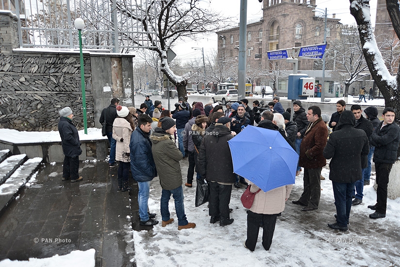 Protest of 'In the name of the law' movement  in front of British Embassy in Yerevan