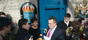 Protest of 'In the name of the law' movement  in front of British Embassy in Yerevan