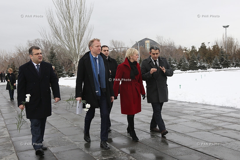 Swedish Foreign Minister Margot Wallström visits Tsitsernakaberd Memorial