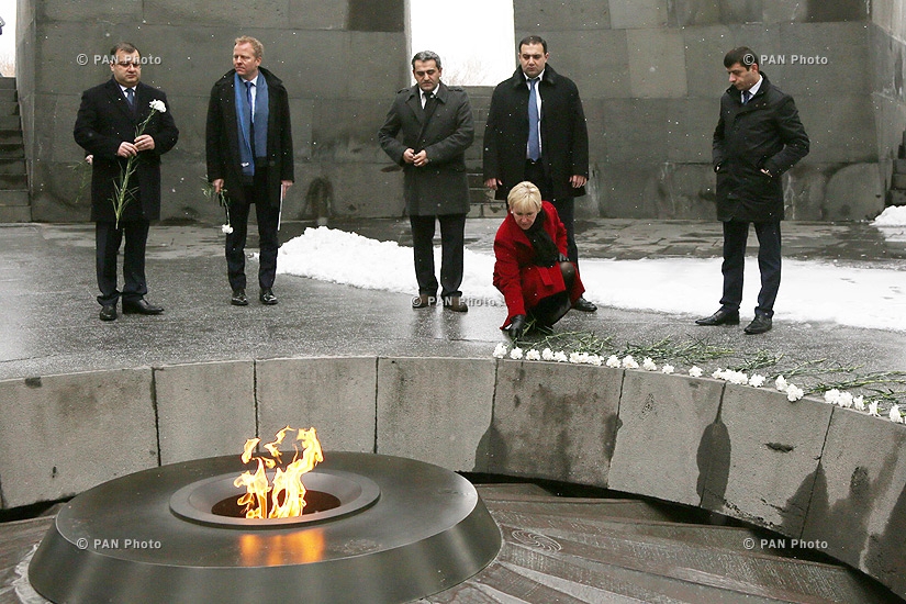 Swedish Foreign Minister Margot Wallström visits Tsitsernakaberd Memorial