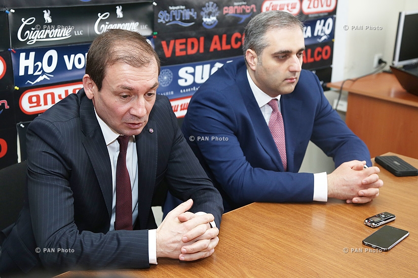 Press conference of RPA member Artak Davtyan and  Doctor of political science at Sorbonne University Hayk Martirosyan