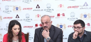 Пресс-конференция председателя ОО «По развитию и сохранению традиций армянской кулинарии» Седрака Мамуляна, этнографа Хорена Григоряна и шеф-повара Анны Матевосян