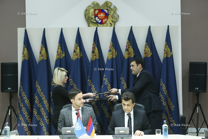 Meeting of RA Minister of Emergency Situations Armen Yeritsyan and UN Resident Coordinator/UNDP Resident Representative in Armenia Bradley Busetto
