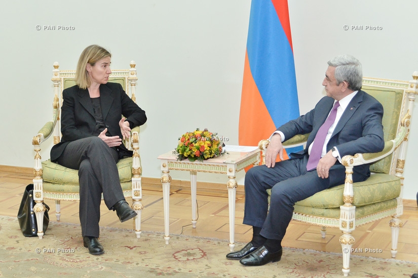 ՀՀ նախագահ Սերժ Սարգսյանն ընդունել է ԵՄ միասնական արտաքին քաղաքականության և անվտանգության հարցերով բարձր ներկայացուցիչ, Եվրոպական հանձնաժողովի փոխնախագահ Ֆեդերիկա Մոգերինիին